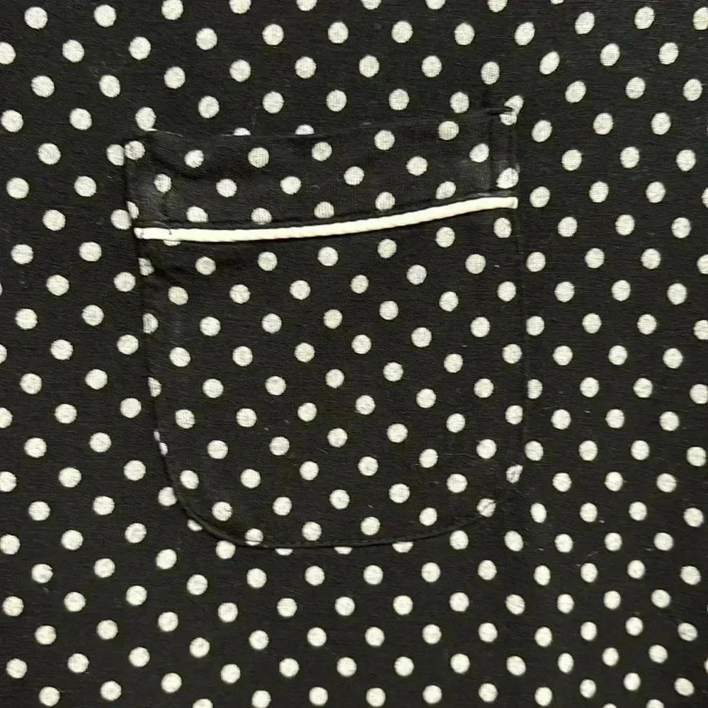 Soma Sleepwear Gown/Sleep Shirt Black With White Dots Size Small - Picture 2 of 6